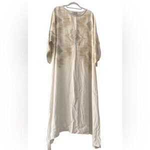 Zara Cream Maxi Dress with Gold Accents